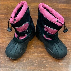 Cozy Black and Pink Winter Boots